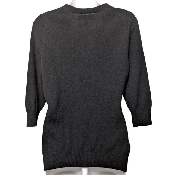 ROBERT RODRIGUEZ Black Cashmere Bow Button Cardigan M - Picture 4 of 6